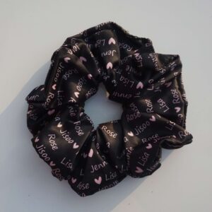 OT4 Blackpink themed hair scrunchie in black colour