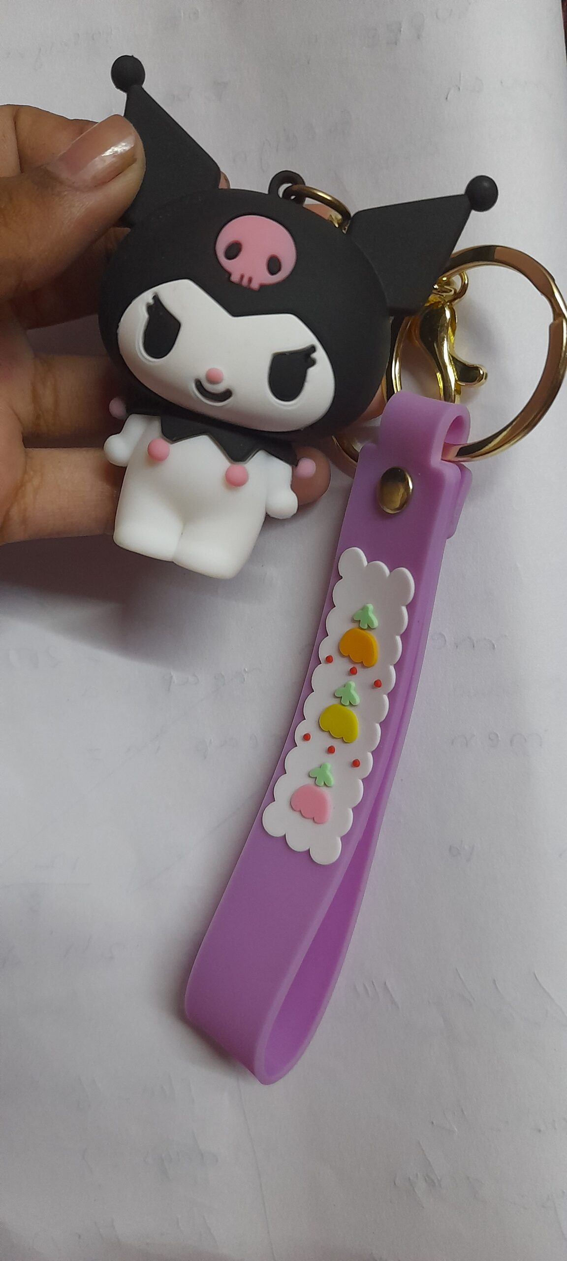 Kuromi Glitter Heart Keychain (Cupid Series)