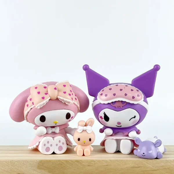 Kuromi and My Melody Sweet Heart Pajama Series Blind Box Figurine Overview