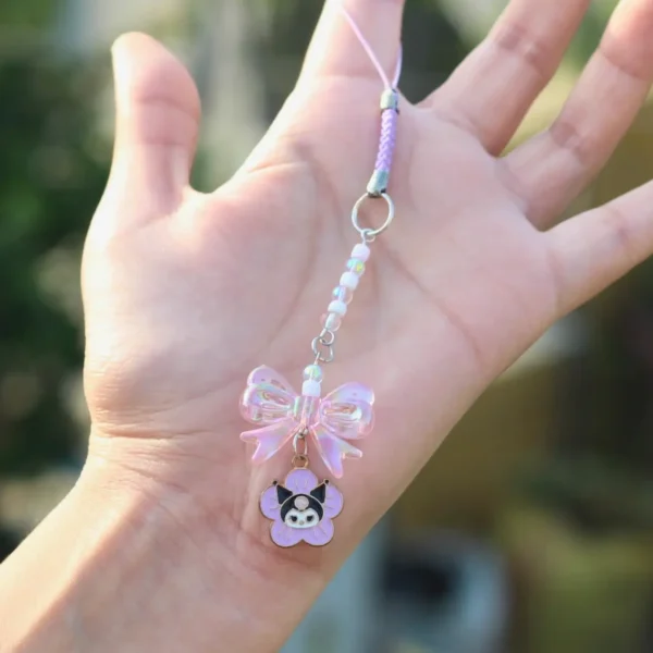 Floral-Kuromi-Phone-charms-closeup