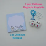 Chiikawa-Notepad-and-magnetic-couple-keychain